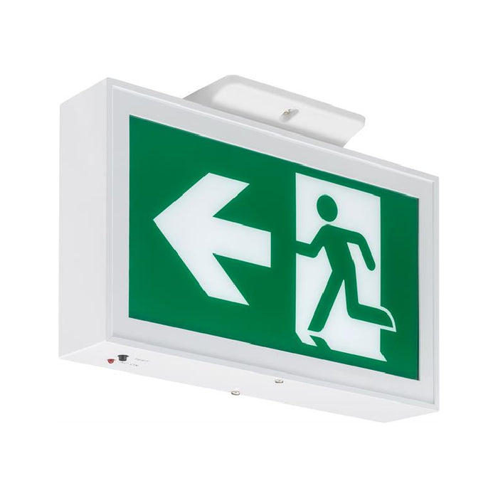 Lithonia EARM Signature Extruded Aluminum Running Man Sign, Nickel-cadmium Battery, Double face, Self-diagnostics, 120V