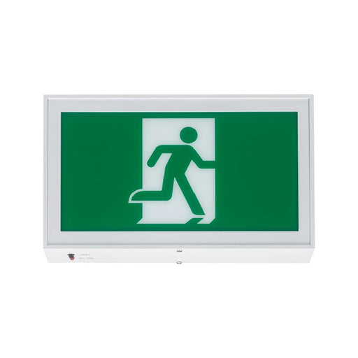 Lithonia EARM Signature Extruded Aluminum Running Man Sign, Nickel-cadmium Battery, Single face, Self-diagnostics, 120V - White