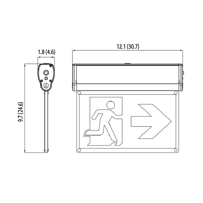 Lithonia EDGRM Quantum Extruded Aluminum Edge-Lit Running Man Sign, AC only, 120-347V