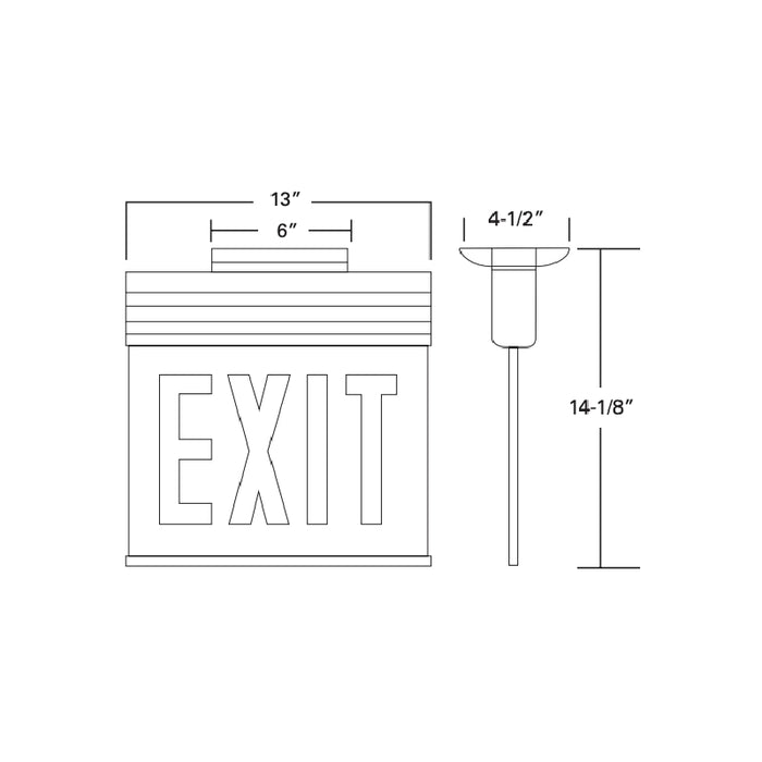 Sure-Lites ECHX Chicago Edge-Lit LED Exit Sign Housing, Surface Mount