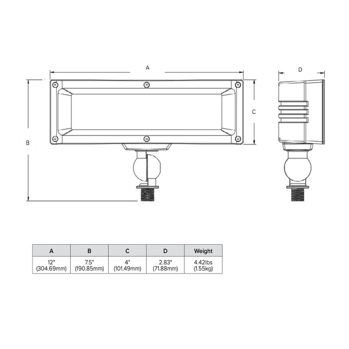 EXO LSP Lightscaper 8W-16W LED Outdoor Flood Light CCT/ Lumen  Selectable 120-277V