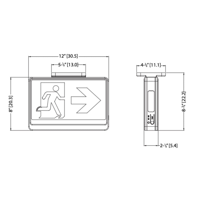 Lithonia EXRM Basics Thermoplastic Running Man Sign, Nickel Cadmium Battery, Self-diagnostics, 120/347V