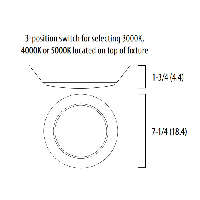 Lithonia FMMLS Versi Lite 7" LED Switchable CCT Flush Mount