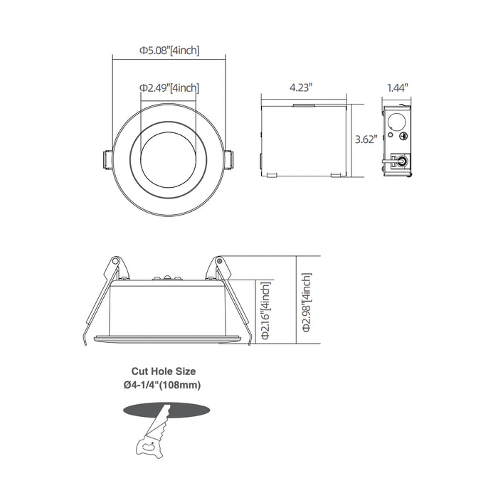 Elite FS-RL440 4" Fire Rated Round Slim LED, CCT Selectable