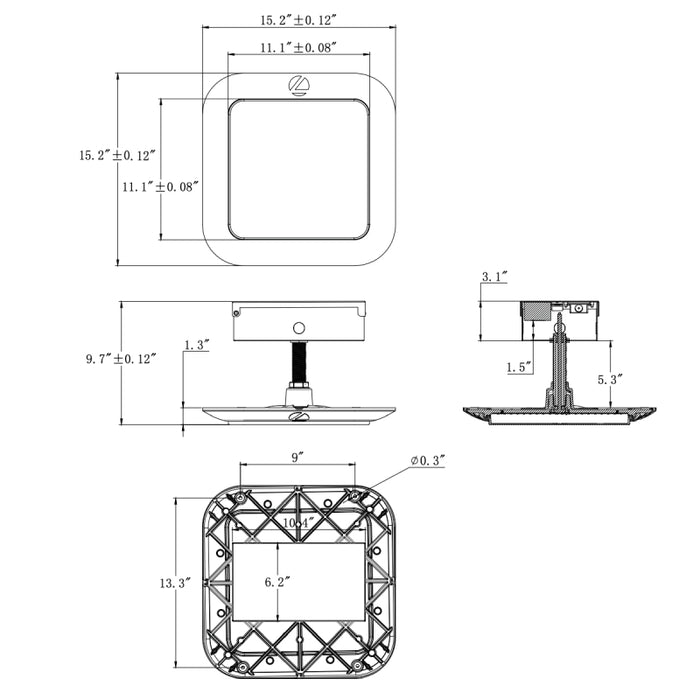 Lithonia PCNY LED 25W-131W Petroleum LED Canopy Light, 3CCT & Lumens Selectable