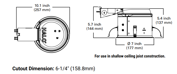 Halo H27RICAT 6" IC Air-Tite Shallow Remodel Housing