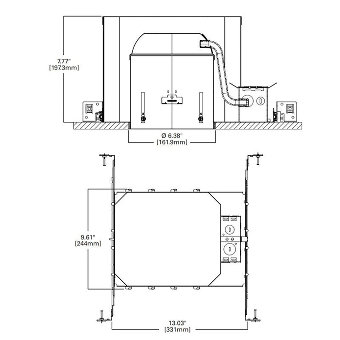 Halo H750FR2ICAT 6" Fire Safe New Construction Housing, 2 Hours Fire Rated, 120-277V