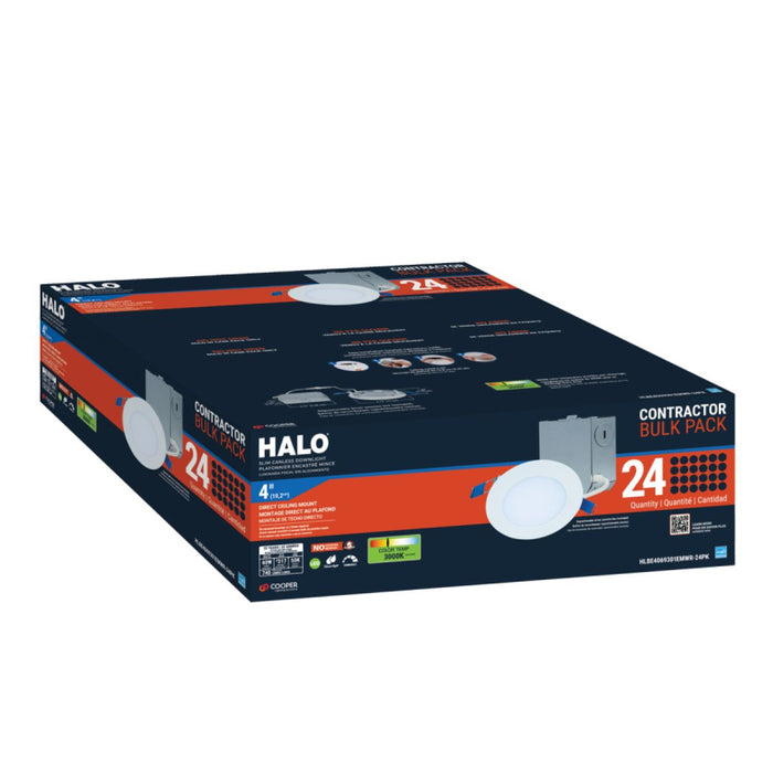 Halo HLBE4 4" Ultra-Slim LED Downlight, New Construction/Remodel Integrated LED Recessed Light Kit