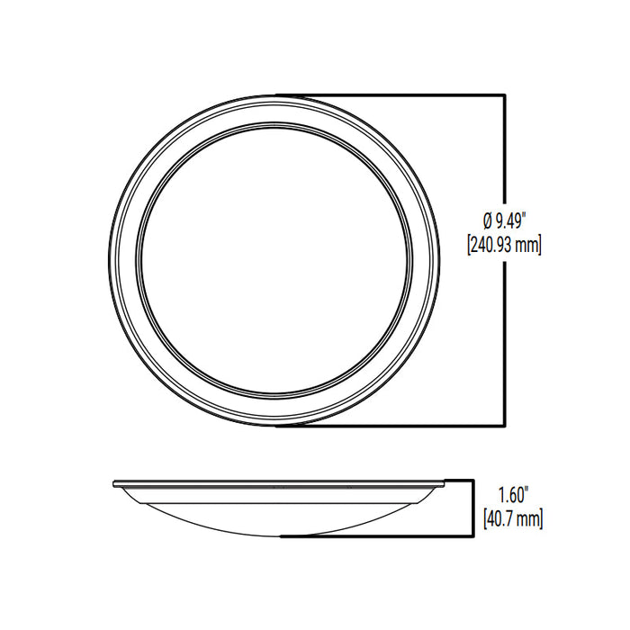 Halo HLS912 9" Round LED Low Profile Surface Mount, CA