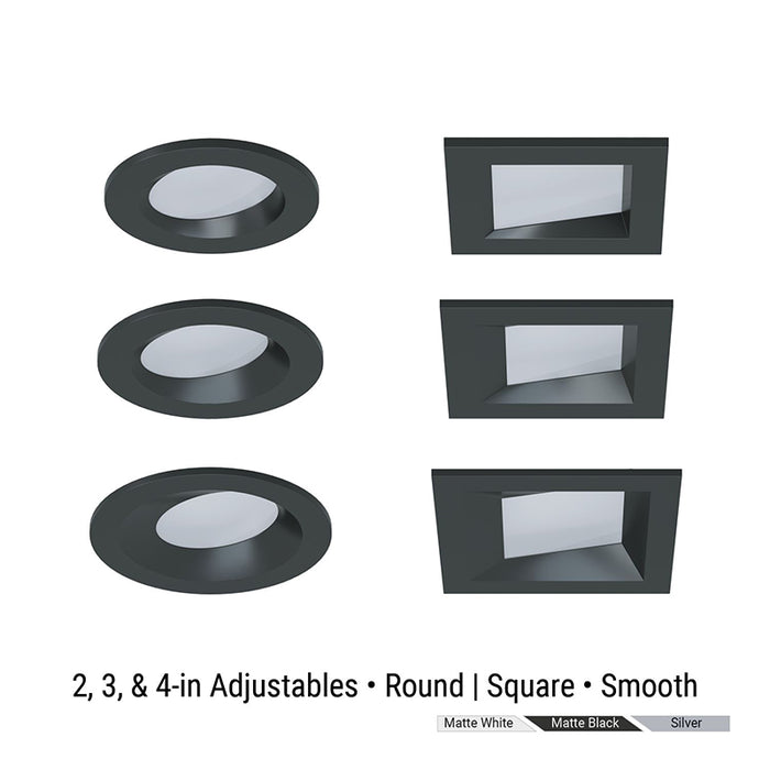 Halo ML2ALSFSE010R ML Flex Series 2" Round Smooth LED Canless Downlight, 5CCT & 3 Lumen Selectable
