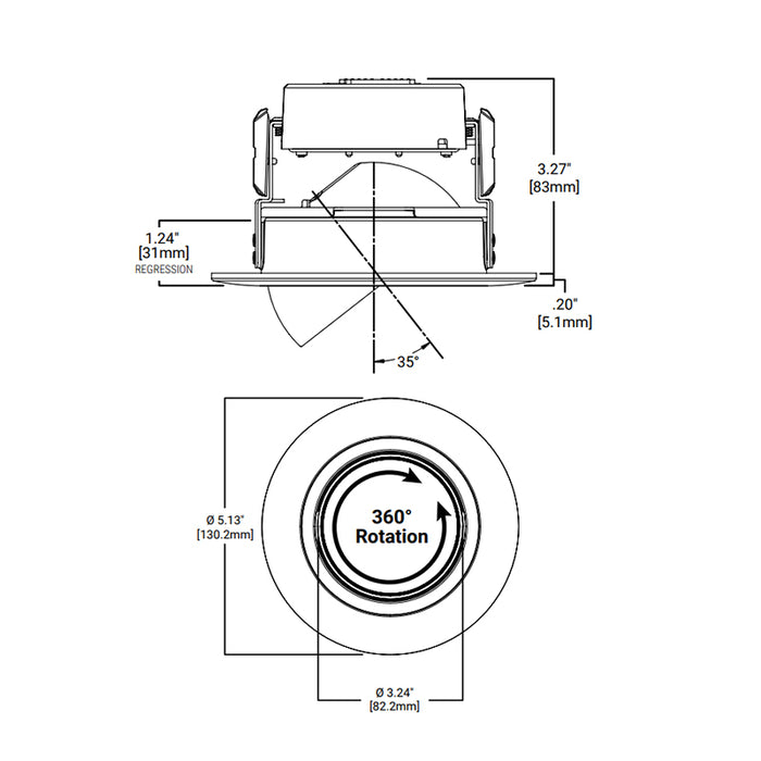 Halo RA4LS 4" Baffle Adjustable Recessed LED Trim, 5CCT & 2 Lumens Selectable, Dim-to-Warm, 5% Phase Cut LE/TE Dimming, 120V, Matte White