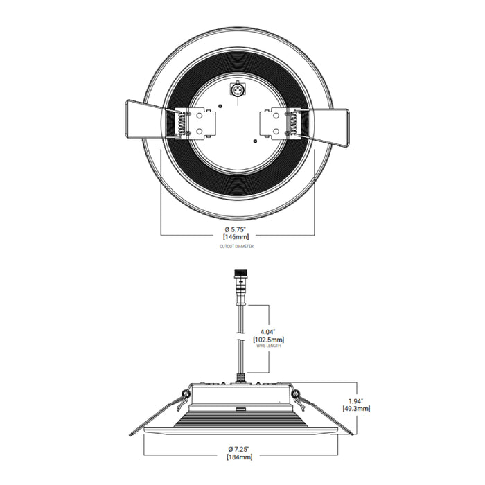 Halo RL606 6" Canless Recessed Downlight, 600 Lumens CCT Selectable with Dim to Warm, White