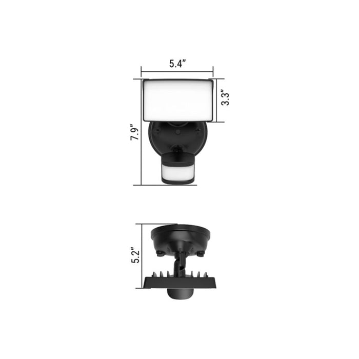 Halo SEC1HSHWM SEC Series Single Head Motion & Security LED Floodlight, 5CCT & 4 Lumens Selectable, 120V