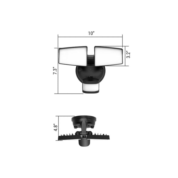Halo SEC2HS SEC Series Twin Head Motion & Security LED Floodlight, 5CCT & 4 Lumens Selectable, 120V