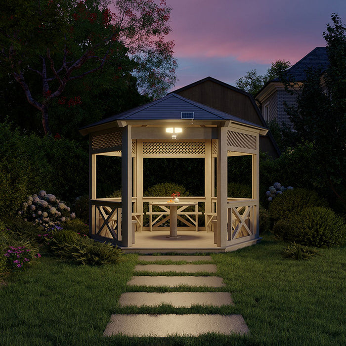 Halo SEC2HSSOL SEC Series Twin Head Motion & Security LED Floodlight, Solar-Powered, 5CCT & 4 Lumens Selectable
