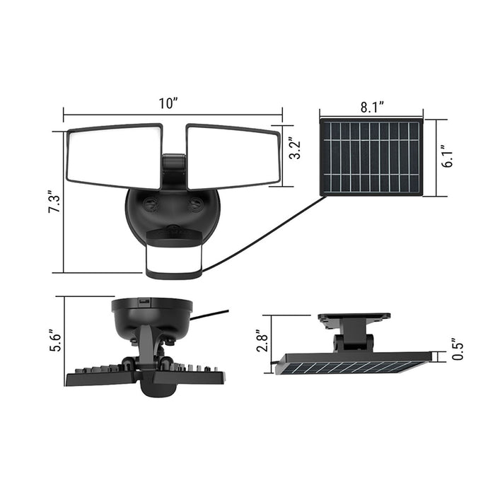 Halo SEC2HSSOL SEC Series Twin Head Motion & Security LED Floodlight, Solar-Powered, 5CCT & 4 Lumens Selectable