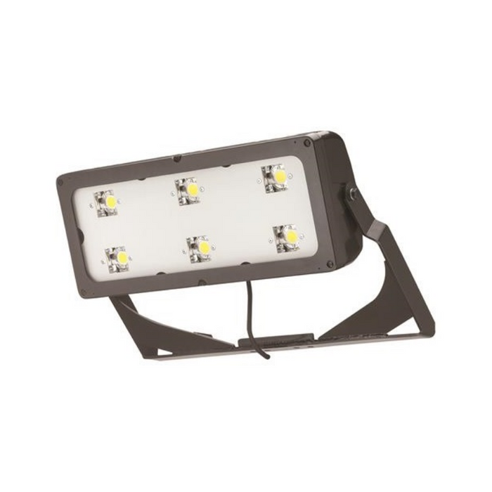 Lithonia HLF1 163W High Lumen LED Flood Light, 4000K, 23867 Lumens, 120-277V, Wide Flood Distribution, Yoke with Cord, Dark Bronze