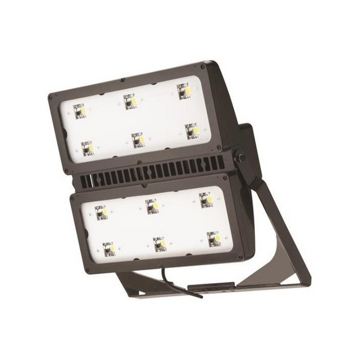 Lithonia HLF2 494W High Lumen LED Flood Light, 4000K, 65806 Lumens, 120-277V, Wide Flood Distribution, Yoke with Cord, Dark Bronze