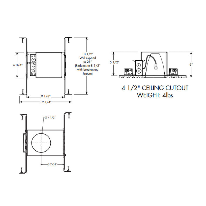 Juno IC1FW LEDT24 FireWall 4" LED Fire-Rated Quick Connect New Construction Housing