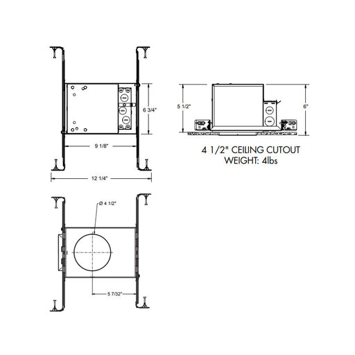 Juno IC1LEDFW 07LM FireWall 4" LED Fire-Rated Integrated New Construction Housing, Dedicated Driver 120V
