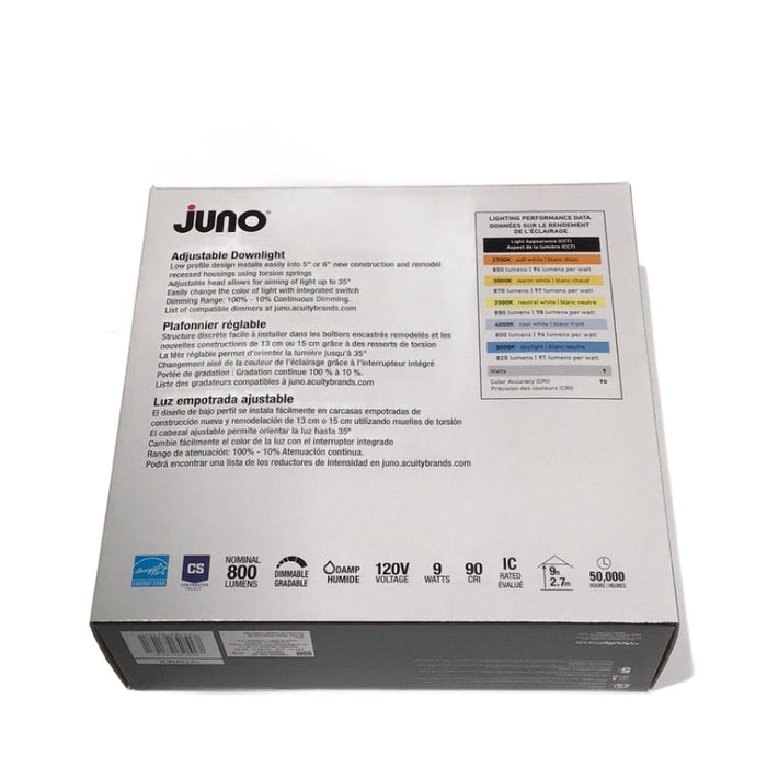 Juno RB56A SWW5 RetroBasics 5"/6" Switchable White LED Adjustable Gimbal Trim Kit