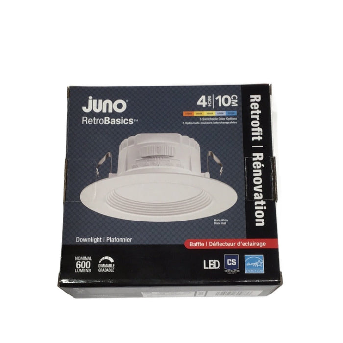 Juno Contractor Select RB4 SWW5 RetroBasics 4" Switchable White LED Baffle Trim Kit