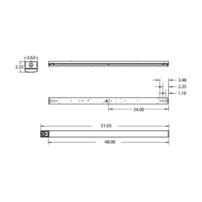 Lithonia CSS 48" LED Strip Light, 35K/40K/50K Selectable, 3000LM/4000LM/5000LM Switchable, 120/277V, Sensor Switch Enabled, Passive Infrared Sensor Option
