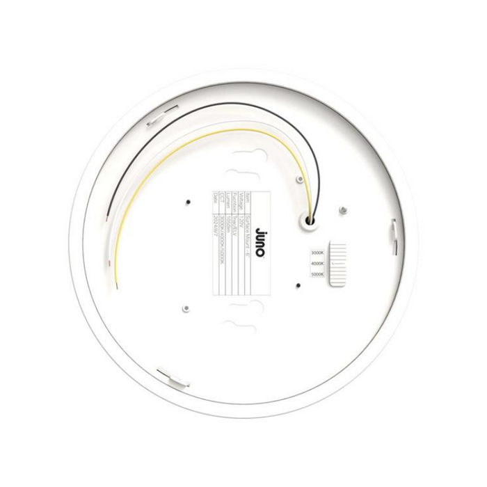 Juno Contractor Select JSBC Gen 2 6" SlimBasics LED Surface Mount Downlight, 3CCT Selectable, 120V, Matte White Finish 