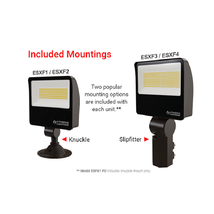 Lithonia Contractor Select ESXF3 9" Wide, 53-100W LED Flood Light, Adjustable Lumen, Selectable CCT, Photocell, 120-277V