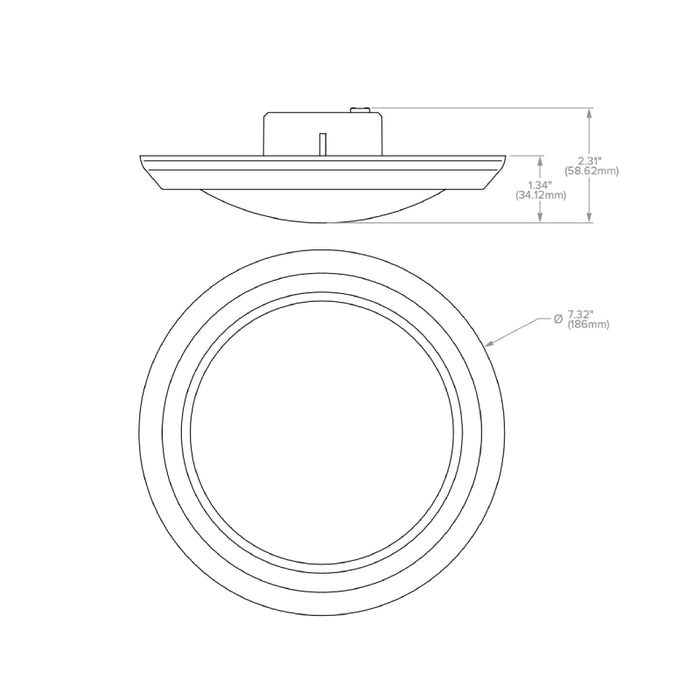 Prescolite LBSD-6RD 6" 11.5W LED Round Surface Mount Downlight, CCT Selectable