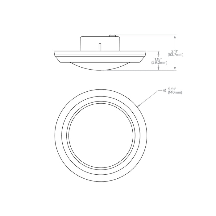 Prescolite LBSD-4RD 4" 8.2W LED Round Surface Mount Downlight, CCT Selectable