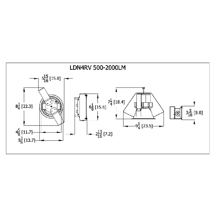 Lithonia LDN4RV 4"/5" 23W LED Commercial Retrofit Downlights, 3500K, 2000 Lumens, 120-277V