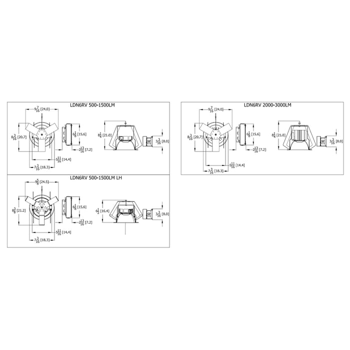 Lithonia LDN6RV 6" LED Commercial Retrofit Downlights, 3500K, 1000 Lumens, 120-277V