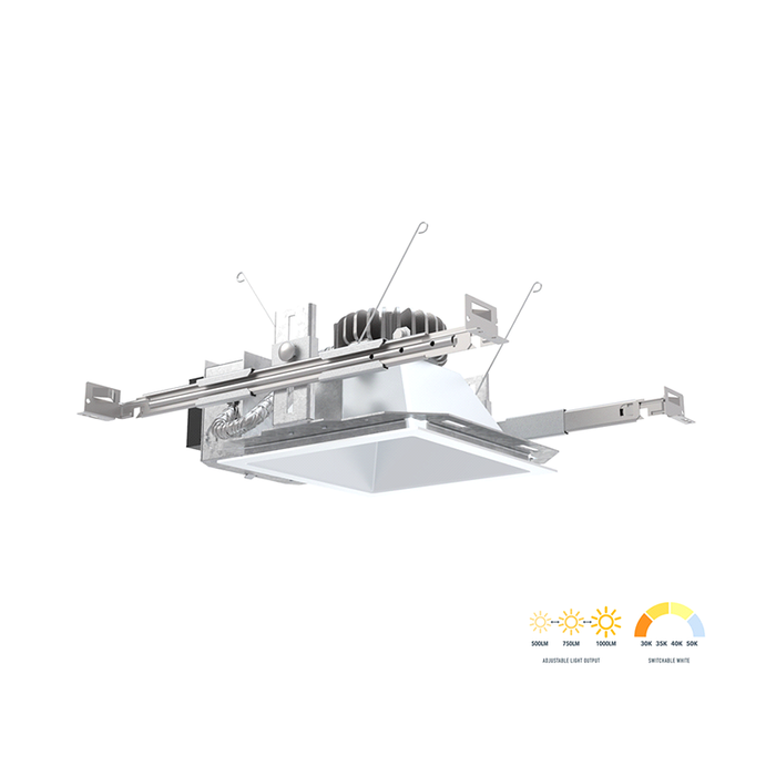 Lithonia LDN6SQ SWW 6" Square Non-Ic New Construction LED Housing, Switchable CCT & Lumen
