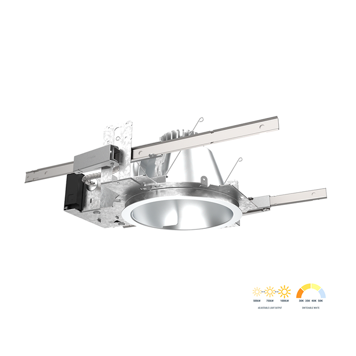 Lithonia LDN8 SWW 8" Round Open New Construction LED Housing, Switchable CCT & Lumen