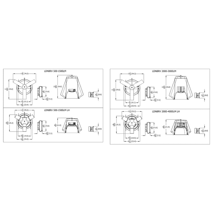 Lithonia LDN8RV 8" 98W LED Commercial Retrofit Downlights, 3500K, 8000 Lumens, 120-277V