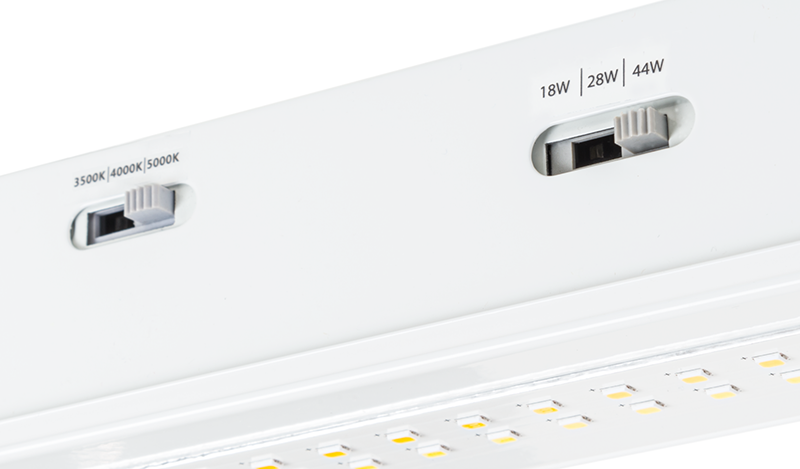 Keystone KT-MSLED44PS-4-8CSA-VDIM 4-ft LED Micro Strip Fixture, Power & CCT Selectable