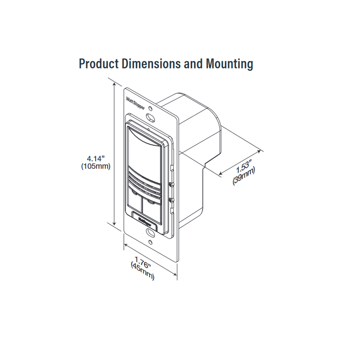 Wattstopper LMDW-101 Digital Dual Tech 1-Button Wall Mount Sensor w/Infrared