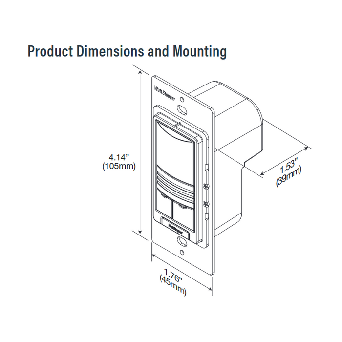 Wattstopper LMPW-101 Digital PIR 1-Button Wall Mount Sensor w/Infrared