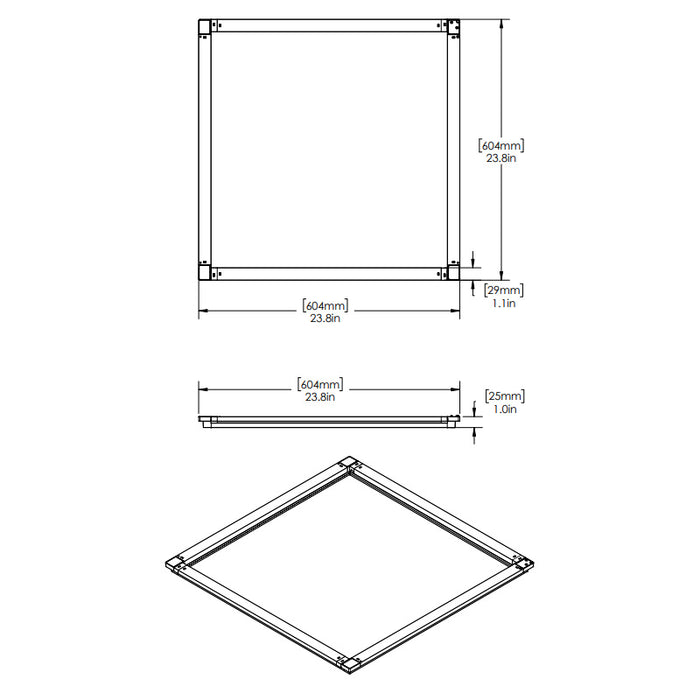 Lithonia LFRM Contractor Select 2X2 LED T-Bar Frame, Switchable Lumen & 3CCT, 120-347V