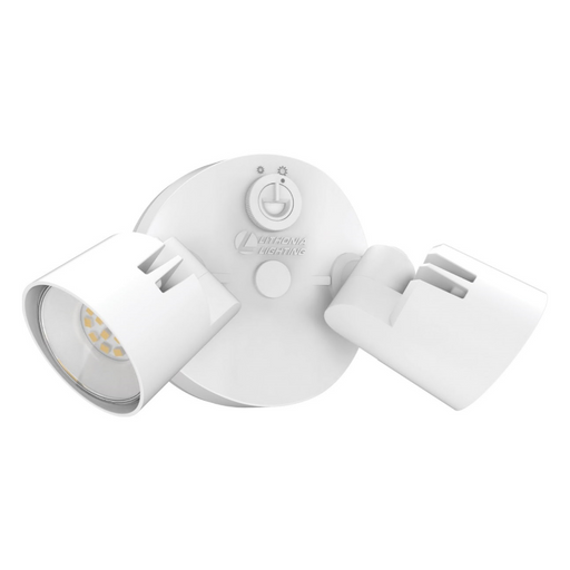 Lithonia Contractor Select HGX-ALO 15W/25W 2-Head HomeGuard LED Security Floodlight, Dusk-to-Dawn, 4000K, 120V - White