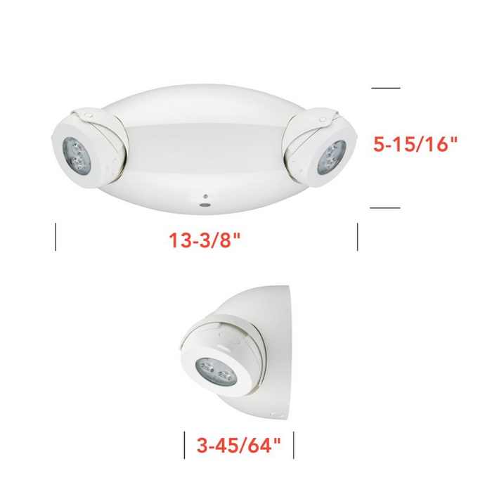 Lithonia ELM4L Quantum LED Adjustable Optics Emergency Light, Self-Diagnostics