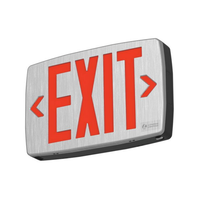 Lithonia LQM Quantum Thermoplastic LED Exit Sign with High-Output Battery, Single or Double Face, Red/Green Selectable, 120-277V