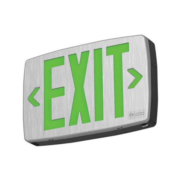 Lithonia LQM Quantum Thermoplastic LED Exit Sign with High-Output Battery, Single or Double Face, Red/Green Selectable, 120-277V