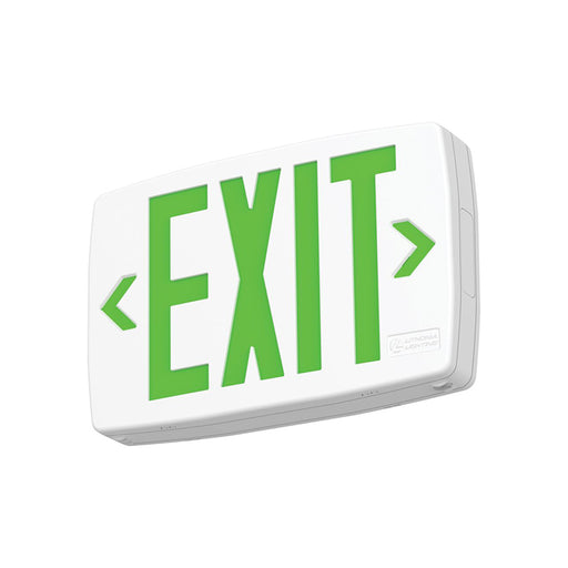 Lithonia LQM S W RG MVOLT EL SD M6 Quantum LED Exit Sign, Stencil Face, White Housing, Red/Green Switchable Letter, 120-277V, Nicked Cadmium Battery, Self Diagnostic