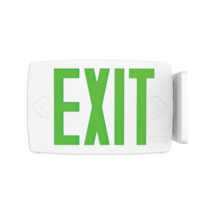 Lithonia Contractor Select LQM Quantum Thermoplastic LED Exit Sign with High-Output Battery, Single or Double Face, Red/Green Selectable, 120-277V