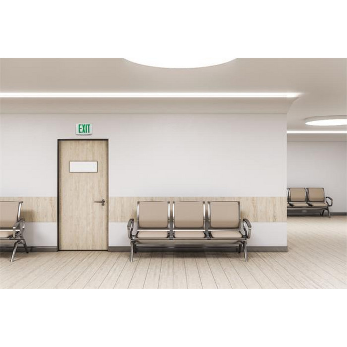 Lithonia Contractor Select LQM Quantum Thermoplastic LED Exit Sign with High-Output Battery, Single or Double Face, Red/Green Selectable, 120-277V