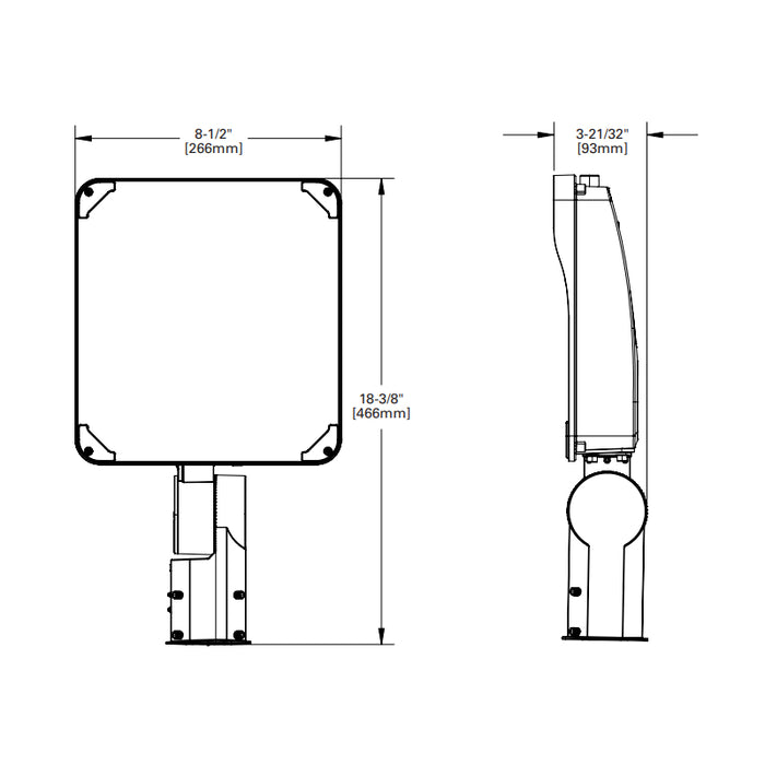 Lumark LSF120-SF-PC LSF Series 50W/70W/90W/120W LED Selectable Flood Light, Slipfitter Mount