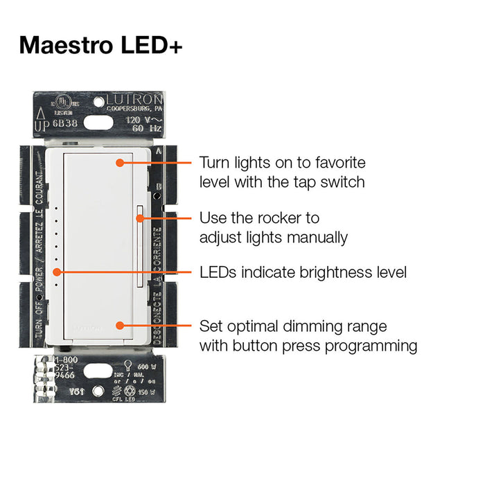 Lutron MACL-153M Maestro 150W Multi-Location/ Single Pole CFL/LED Dimmer