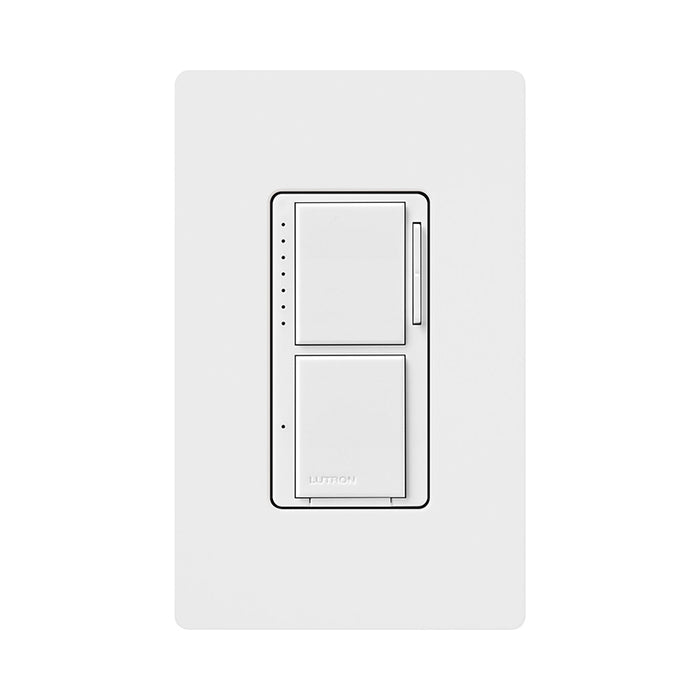 Lutron MACL-L3S25-WH Maestro LED+ 75W Dual Dimmer and Switch, Single Pole